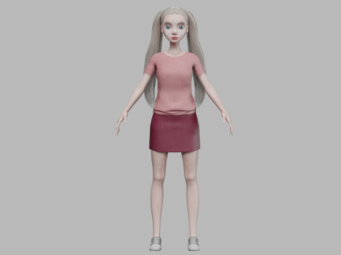 Standard cartoon woman V23282 3Dモデル