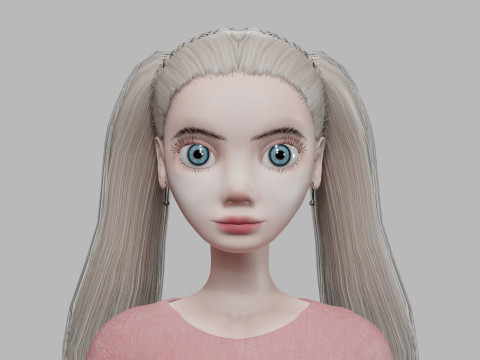 Standard cartoon woman V23282 3Dモデル