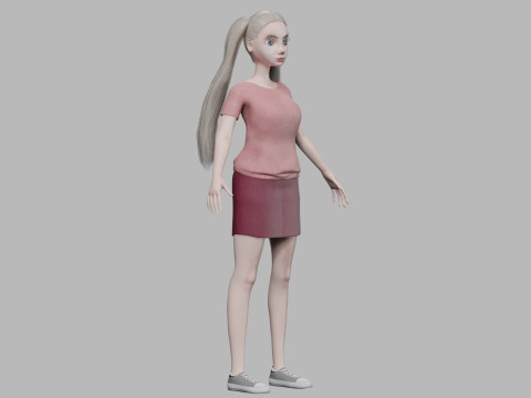 Standard cartoon woman V23282 3Dモデル