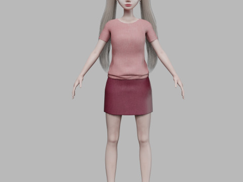 Standard cartoon woman V23282 3Dモデル