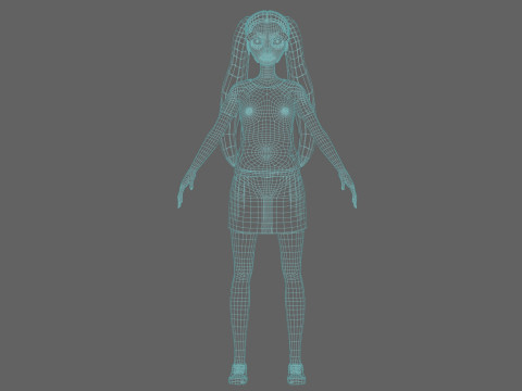 Standard cartoon woman V23282 3Dモデル