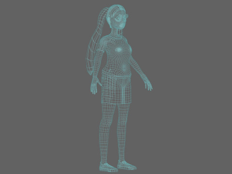 Standard cartoon woman V23282 3Dモデル
