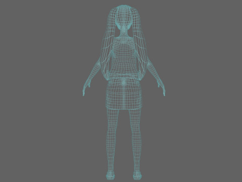 Standard cartoon woman V23282 3Dモデル