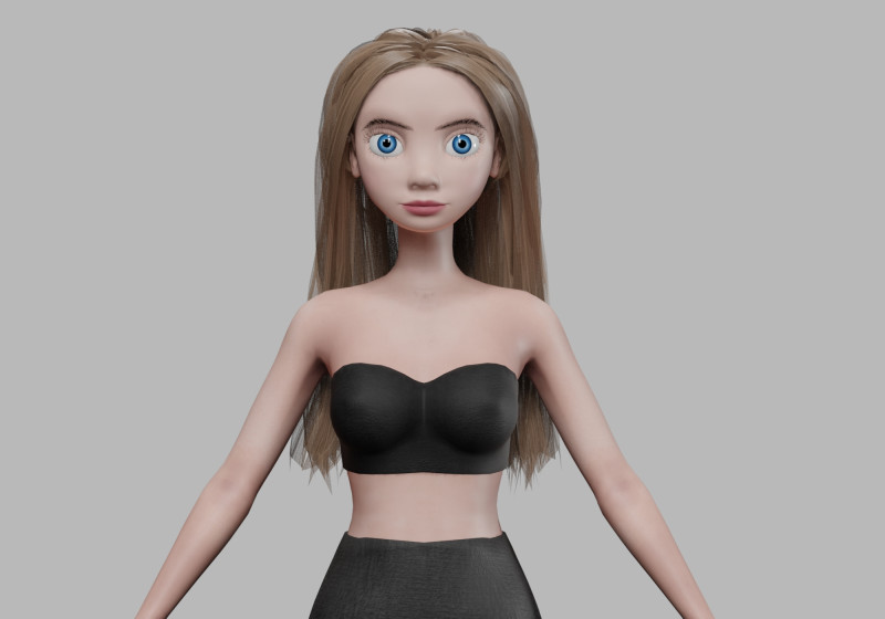 Sweet cartoon woman V27373 Model 3D .c4d .max .obj .3ds .fbx .stl .blend 