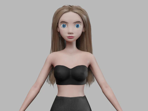 Tatlı &ccedil;izgi film kadın V27373 3D Model