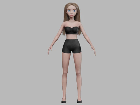 Sweet cartoon woman V27373 3D Model