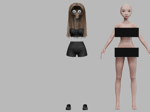 Sweet cartoon woman V27373 Model 3D