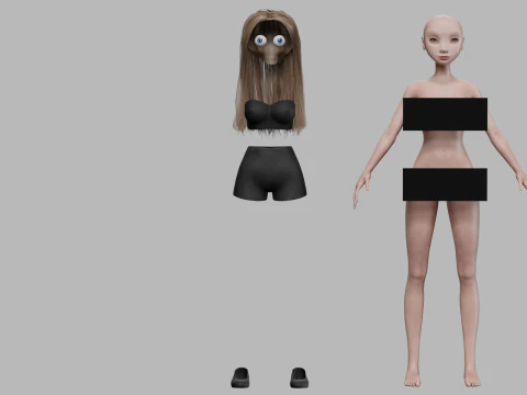 Sweet cartoon woman V27373 3D Model