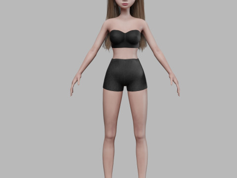 Sweet cartoon woman V27373 Model 3D