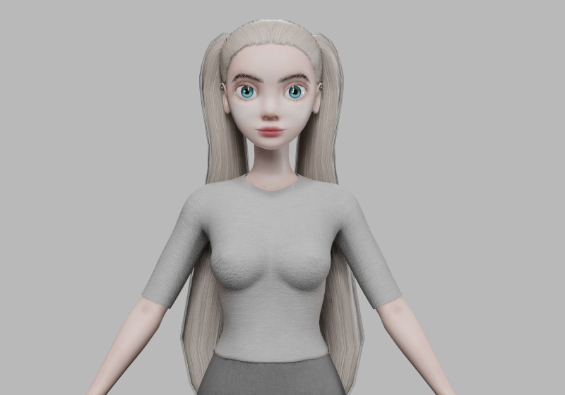 Sweet cute woman V19880 3D 模型 .c4d .max .obj .3ds .fbx .stl .blend 