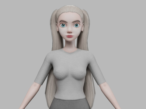Sweet cute woman V19880 3D Model