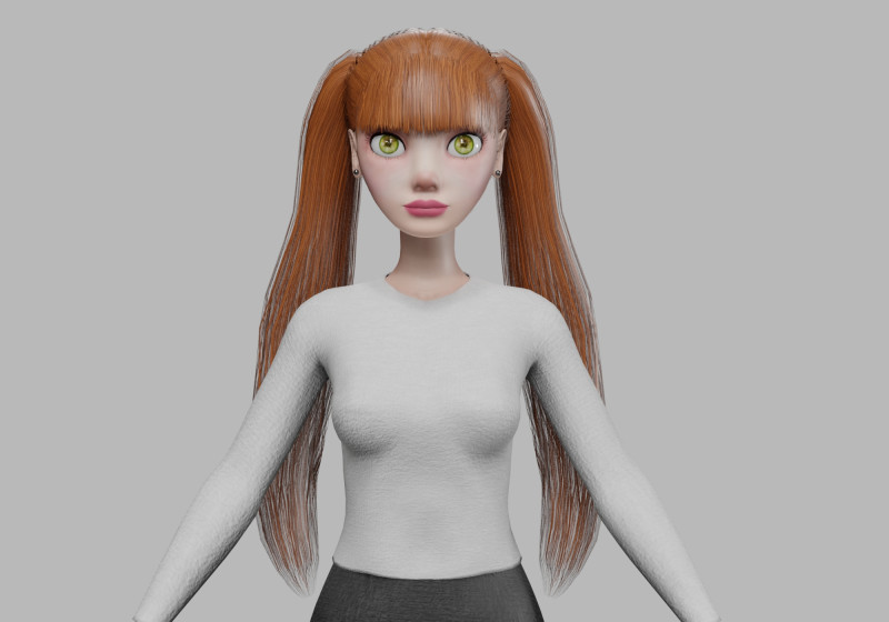 Sweet teen woman V23159 3D 模型 .c4d .max .obj .3ds .fbx .stl .blend 