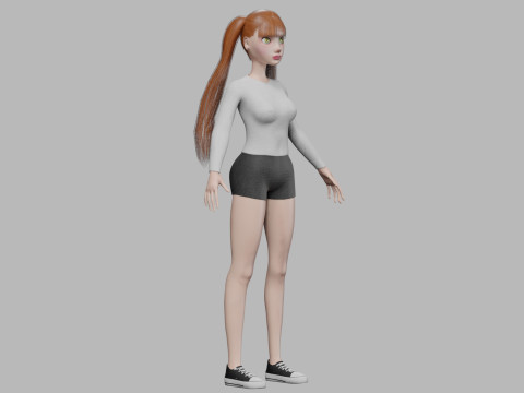 Sweet teen woman V23159 3D 模型