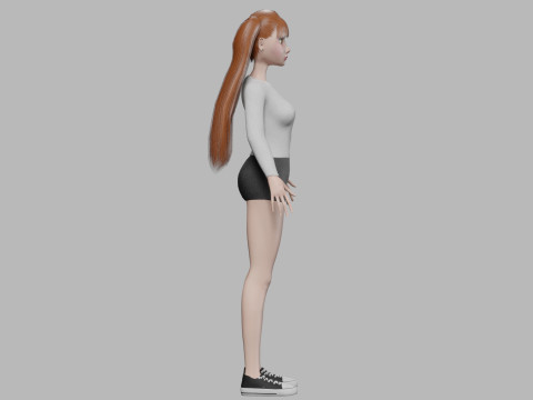 Sweet teen woman V23159 3D 模型