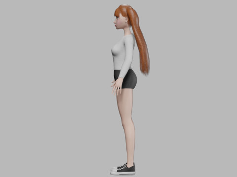 Sweet teen woman V23159 3D 模型