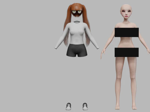 Sweet teen woman V23159 3D Model