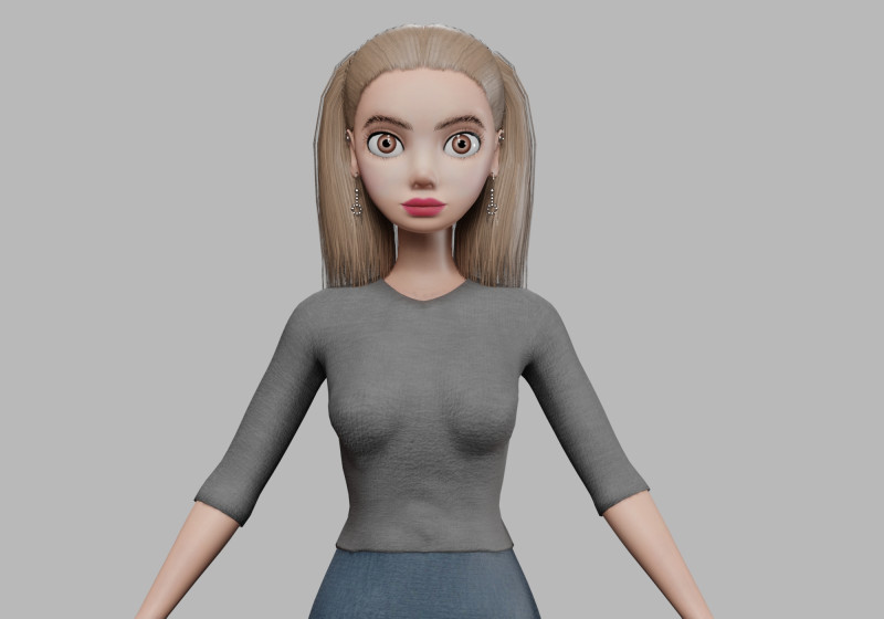 Sweet young woman V22648 Modèle 3D .c4d .max .obj .3ds .fbx .stl .blend 