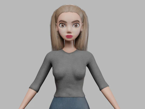 달콤한 젊은 여자 V22648 3D 모델