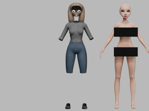 Sweet young woman V22648 Modèle 3D