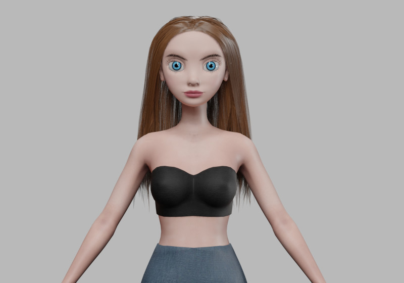 Teen basic woman V28797 3D 모델 .c4d .max .obj .3ds .fbx .stl .blend 