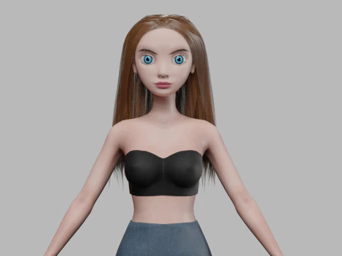 Donna basic teenager V28797 Modello 3D