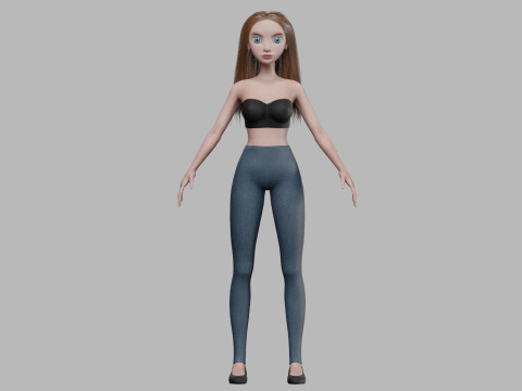 Teen basic woman V28797 3D 모델