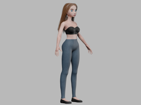 Teen basic woman V28797 3D 모델