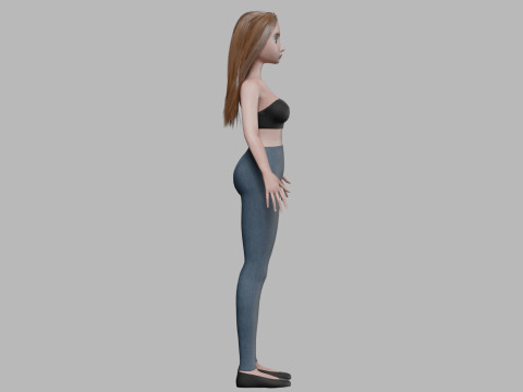 Teen basic woman V28797 3D 모델