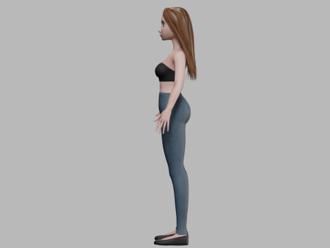 Teen basic woman V28797 3D 모델