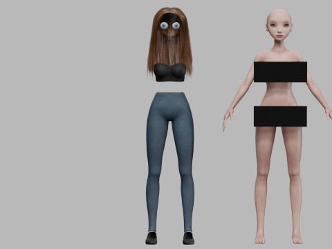 Teen basic woman V28797 3D 모델