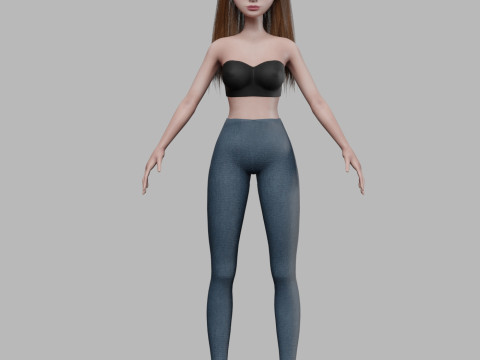 Teen basic woman V28797 3D 모델