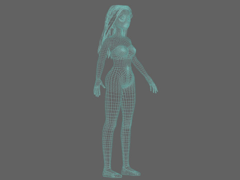 Teen basic woman V28797 3D 모델