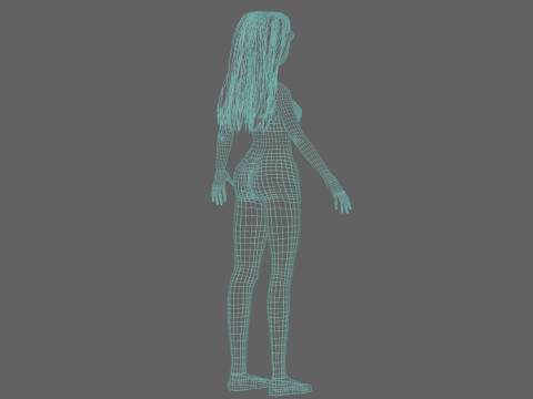 Teen basic woman V28797 3D 모델