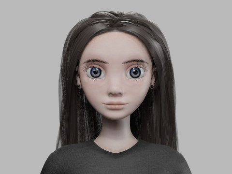 Teen cartoon woman V29045 3D मॉडल