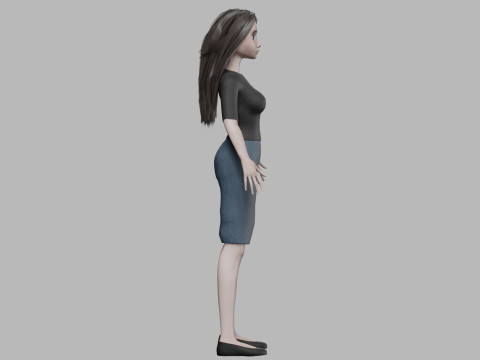 Teen cartoon woman V29045 3D मॉडल