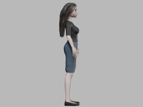 Teen cartoon woman V29045 3D Model