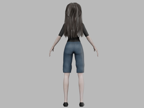 Teen cartoon woman V29045 3D मॉडल
