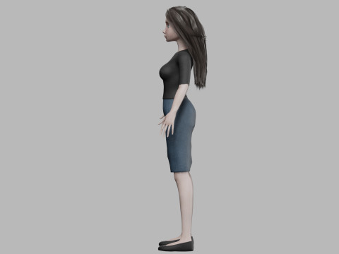 Teen cartoon woman V29045 3D मॉडल