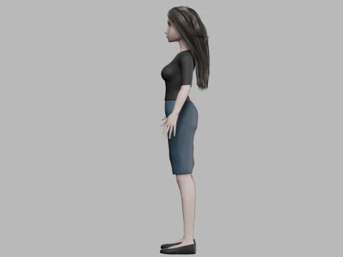 Teen cartoon woman V29045 3D Model
