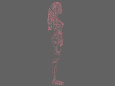 Teen cartoon woman V29045 3D मॉडल