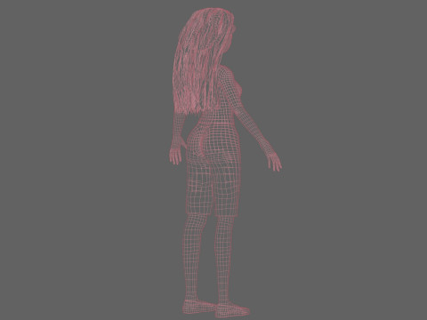 Teen cartoon woman V29045 3D मॉडल