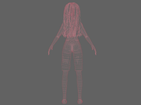 Teen cartoon woman V29045 3D मॉडल