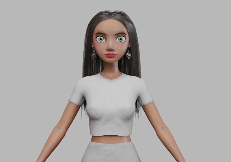 Teen cute woman V33535 3D Модель .c4d .max .obj .3ds .fbx .stl .blend 