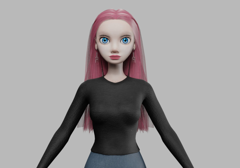 Teen pretty woman V33006 3Dモデル .c4d .max .obj .3ds .fbx .stl .blend 