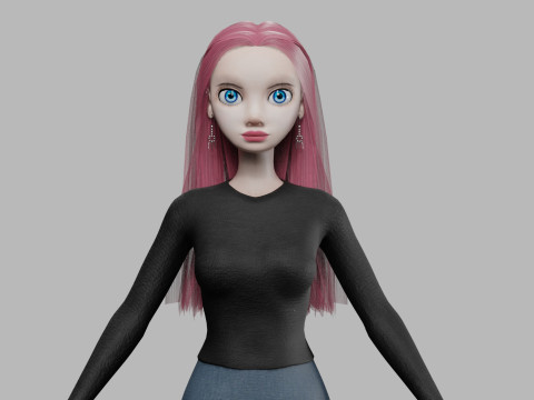 Teen pretty woman V33006 3D Модель