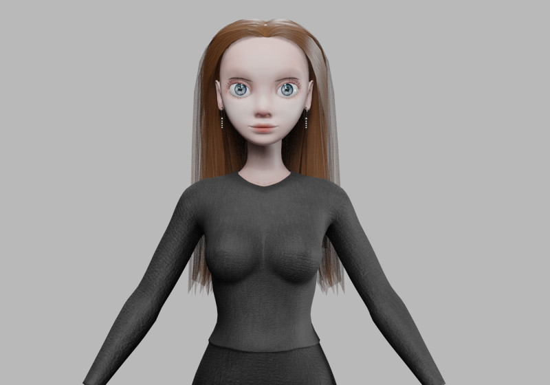 Teen young woman V26951 3D Model .c4d .max .obj .3ds .fbx .stl .blend 