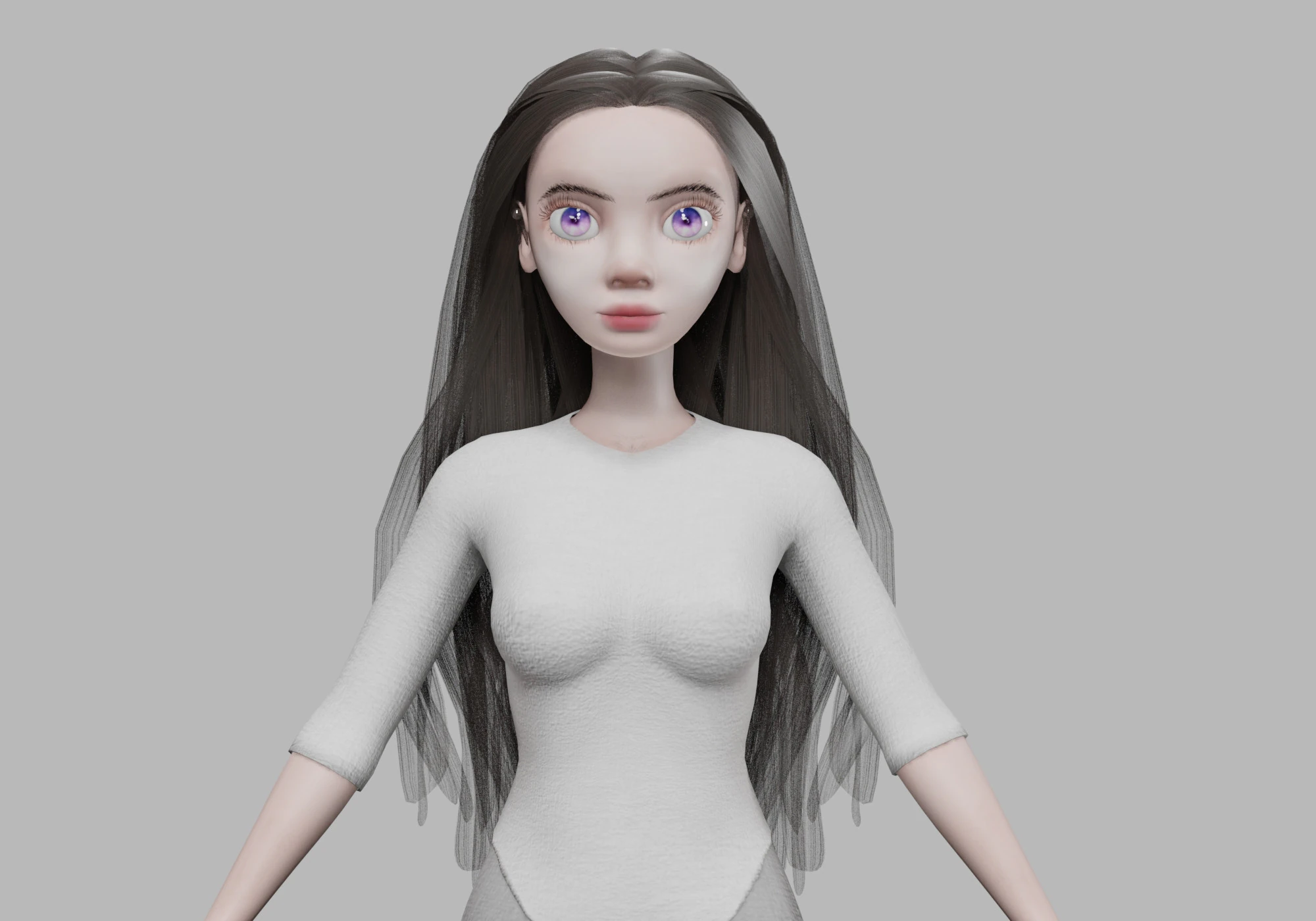 Young cartoon woman V29614 3D Model .c4d .max .obj .3ds .fbx .stl .blend