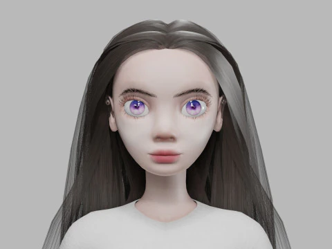 Young cartoon woman V29614 3D Model