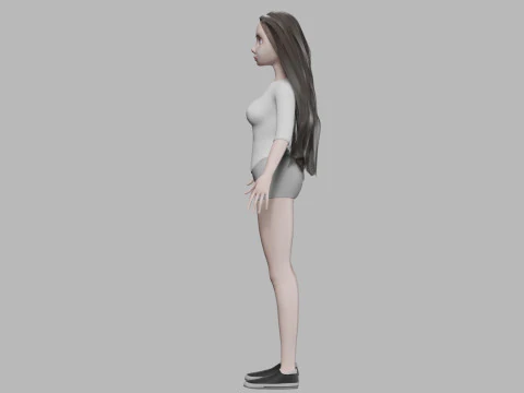 Young cartoon woman V29614 3D Model