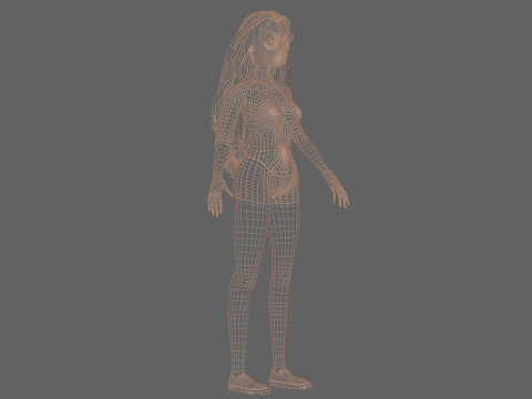 Young cartoon woman V29614 3D Модель